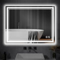 24“ x 36” LED Mirror for Bathroom Front and Backlit Anti-Fog Dimmable 3 Colors LED Bathroom Mirror with Lights Memory Function Smart Mirror Wall Mounted Horizontal/Vertical ETL Listed