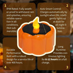 Bamboo Incense Burner & Sage Holder, Multi-Use Incense Holder with Solar & Flameless Candles, Solar LED Ambient/Mood Light, Solar Candle Lights, LED Night Light Bedside Lamp, 8-12H Charging
