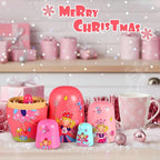 Gejoy Russian Nesting Dolls for Kids Handmade Matryoshka Wooden Stacking Toys Nesting Dolls Collectible Gifts for Winter Christmas Holiday Present Boys Girls Adults Home Decor(Flower Fairy)