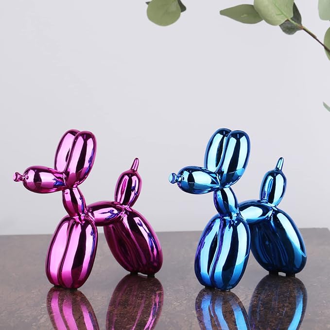 Pink Balloon Dog Decor - Animal, Shelf & Modern Desk Statue - Office Gold Decorations