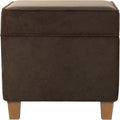 Homepop Home Decor Classic Square Storage Ottoman with Lift Off Lid | Ottoman with Storage for Living Room & Bedroom, Chocolate Brown Velvet