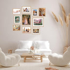 KTKDE 8x10 photo frames, MDF wrapped wood grain paper photo frames with 5x7 pads or 8x10 without pads, tempered glass, 8 × 10 gallery wall installation or desktop home ideal gift