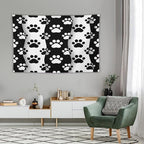 VUMIVI Pet Paws Tapestry Cute Puppy Kitten Black White Animal Paws Modern Funny Art Tapestry Wall Hanging for Living Room Bedroom Dorm Classroom Aesthetic Decor W60xL40in