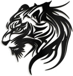 SIGNLEADER Metal Wall Art Decor Lion Minimalist Modern Abstract Wall Sculpture Hangings Home Decoration for Living Room, Bedroom, Bathroom, Kitchen, Outdoor - 24" Black