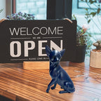 Dog Statue Blue Gifts, Wall Art Shelf Décor Accents Chihuahua Sculpture, Abstract Handcrafted Collectible Animal Dog Figurines for Home Office, Bookshelf, Coffee Table Décor-Blue