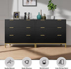 Anmytek Black Dresser for Bedroom, 3 Drawer Dresser with Spacious Storage Modern Wood Chest of Drawers for Bedroom Living Room Chest of Drawers for Hallway H0073