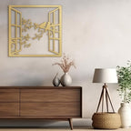 SIGNLEADER Metal Wall Art Decor Bird Silhouette on Branch Modern Abstract Wall Sculpture Hangings Home Decoration for Living Room, Bedroom, Bathroom, Kitchen, Outdoor - 36" Gold
