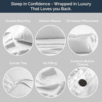 Olive + Crate Tencel Eucalyptus Cooling Duvet Cover Set - Hypoallergenic, Lyocell Tencel Duvet Cover - Soft, Temperature Regulating with Hidden Button Closure & Corner Ties - Twin XL [White Snow]