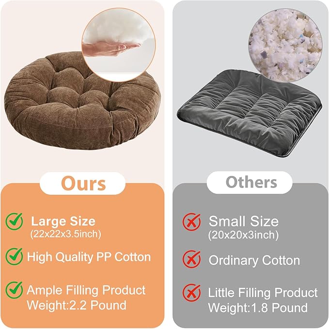 Tiita Outdoor Cushions Square Floor Pillow Thicken Tufted Seat Pad Large Floor Cushion for Yoga Meditation Living Room