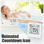 Baldr Shower Clock Waterproof Bathroom Clock with Timer/Temperature/Humidity, Digital Timers for Kids and Adults, Bath Kitchen Study, White