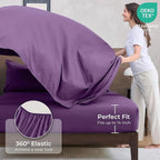 HEVUMYI Grape Purple Twin-XL Comforter Set - 5-Piece All Season Bed in a Bag Twin-XL, Ultra Soft Bedding Set with Comforter, Flat Sheet, Fitted Sheet, Pillowcases, Pillow Shams