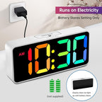 DreamSky Large Digital Alarm Clock Big Numbers for Seniors & Visually Impaired, RGB 9 Inches Desk Clock for Bedroom, Dimmable Jumbo Display, USB Ports, Loud Alarm for Heavy Sleepers, Adjustable Volume