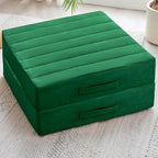 2 Pcs High Density Foam Floor Pillow - Upgraded Large Pillows Seating for Adults - Outdoor Floor Cushion with Soft Tufted Cover - Yoga Pillows for Sitting On Floor - 22 Inch Green