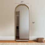 Besdomus Large Gold Floor Mirror: 56"x 21" Vintage Full Length Mirror - Traditional Ornate Baroque Antique Body Mirrors for Bedroom/Cloakroom/Entryway/Hallway/Wall - Home Decor for Living Room