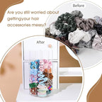OAOLEER Acrylic Scrunchie Holder Claw Clip Organizer, Hair Ties Display Stand, 4 Tier Hair Accessories Organizer Storage for Bracelets Bangle Watches (Type-B)