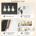 CHDITB Vintage Daisy Field Path Framed Canvas Wall Art Set, Nature Landscape Wall Decor, Nordic Wildflowers Wall Painting, Daisies Floral Art Prints for Living Room Bedroom Office-Size 16"x24"x3