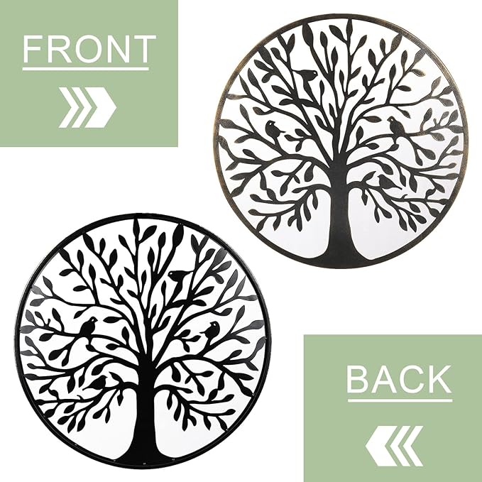 Bdor 20-Inch Tree of life wall art, Metal wall art decor, steel roots decor Perfect for Birthdays, Weddings, Anniversaries, Housewarming Gifts for Indoor Outdoor Metal Wall Decor (Classic Style)