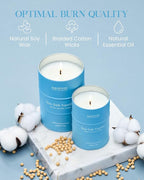 M&SENSE Sea Salt Vanilla Scented Candles Large Beach Candle, Natural Soy Summer Candles 21.2oz 120 Hour Slow Burning,Aromatherapy Candle for Stress Relief Meditation Relaxing