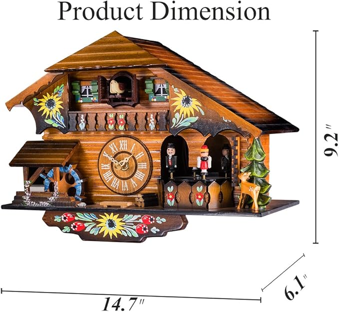 Kintrot Cuckoo Clock Pendulum Quartz Wall Clock Black Forest House Home Decor
