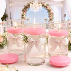 3 inch Floating Candles 30 Packs Pink Floating Candle for Centerpieces 8-9 Hours Floating Candles 3” Water Candles for Cylinder Vases, Pool, Wedding, Valentine's