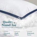 viewstar Bed Pillows Queen Size Set of 2, Hotel Quality, Down Alternative Pillow for Side, Back, or Stomach Sleepers, Navy