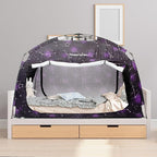 Indoor Instant Privacy Bed Tent for Sleeping,Quick Set-up Bed Canopies,Portable Bed Drapes with Large Space and 3 Doors (Starry, Full)