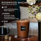 HomeLights Scented Candles | Large Jar Candle - 33.3 Oz. Natural Soy Aromatherapy Candles | Up to 70 Hours Burn Time with 3 Cotton Wicks, Home Decorative Fragrance Candles - Rosewood Macaron
