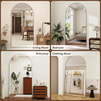 MISSDAY Oversized Arched Full Length Mirror, 81"x41" Black Full Body Mirror with Stand, Floor Mirror Large Free Standing, Leaning or Hanging, Aluminum Frame Mounted Mirrors Wall Mirrors for Bedroom