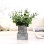 Black Glass Vase, Ribbed Glass Vase for Tulips, Flower Vases for Bouquet, Black Modern Vases for Living Room, Dining Table, Entryway, Mantle, Shelf, Wedding, Office, 7.5 Inches