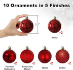 Rose Red 3.2" Large Christmas Balls - Christmas Tree Decoration Ornaments Shatterproof Hanging Balls for Birthday Halloween Holiday Wedding Decorations Set of 10pcs