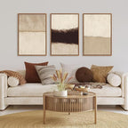 CHDITB Large Abstract Framed Canvas Wall Art Set, Modern Neutral Wall Decor, Minimalist Textured Wall Painting, Beige Blown Art Print for Living Room, Bedroom, Dining Room, Office, Bathroom -16"x24"x3