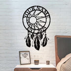 Personalized Dream Catcher Metal Wall Art - Custom Name Iron Sign for Home Decor, 8-30 Inch Black (Style H)