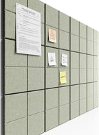 Bumusty Large Felt Bulletin Board, 48" x 36" Cork Board Alternative, 12-Pack Wall Tiles with 4-Compartment Design, 30 Push Pins, 70 Adhesive Tabs, Ideal for Office & Home Decor, Sage