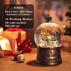 100mm Christmas Snow Globe with Music and Waterfall Effects Featuring Flying Reindeer and Santa Snow Scene Power Options: USB Charging and Battery-Powered(Snow Village)