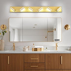 Modern LED Bathroom Lights Fixtures(6-Light),Metal Gold Acrylic Wall Lighting,Vanity Lights for Bathroom Over Mirror(6000k 41in)