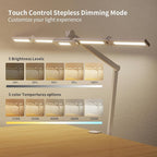 41" Led Desk Lamp with Clamp, Architect Desk Lamp,24W Ultra Bright Auto Dimming Computer Light，Eye-Caring Task Lamp for Home Office, Reading, Study, Dual Monitors, Workbench (White)