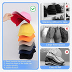 Hat Organizer for Baseball Caps, 2 Pack Transparent Hat Rack for Wall Hold up to 18 Hats Strong Adhesive Hat Hooks Stand Hat Hanger Organizer Storage Holder Display for Door Closet