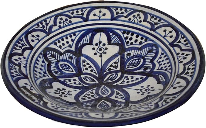 Ceramic Plates Moroccan Handmade Serving, Wall Hanging, Exquisite Colors Decorative Large 12 inches Diameter
