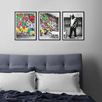 Novatique Street Graffiti Picture Wall Decor Banksy Canvas Wall Art Colorful Painting Pop Art Wall Decor for Living Room Bedroom,12" x 16" x 3Pcs
