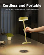 Cordless Lamp, Outdoor Waterproof, Dimmable Touch Control 3 Color Temperature, Battery Operated Portable, RGB, LED Memory Function, Rechargeable Table Lmap, Desk Lamp, Patio Dinning Restaurant Kitchen