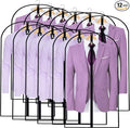 Garment Bags for Hanging Clothes 24'' x 40'' (Set of 12) Coat Covers for Closet Foldable Washable Dress Bags for Hanging Clothes for Long Dress Dance Costumes Suits Gowns Coats