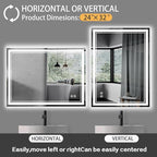 2 Pack 24“ x 32” LED Bathroom Mirror Fogless LED Mirror for Bathroom Dimmable 3 Colors Bathroom Mirror with Lights Smart Mirror Memory Function Wall Mounted Horizontal/Vertical