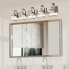 Bathroom Vanity Light 5-Light Wall Sconce Lighting Modern Wall Light with Clear Glass Shade Modern Brushed Nickel Wall Lamp Mounted Lights Over Mirror for Living Room, Bedroom, Hallway