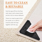 Songrey Rug Tape Rug Corner Grippers 12PCS, Reusable Double-Sided Carpet Tape to Hold Area Rugs Down, Non Slip Rug Pads Gripper for Hardwood Floors No Damage