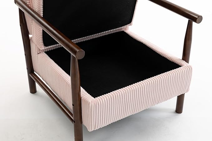 KEIKI Mid Century Modern Accent Chair with Storage, Corduroy Fabric Armchair with Secret Storage Space, for Living Room, Bedroom