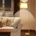 Floor Lamp for Living Room, Dimmable Modern Floor Lamps for Bedroom, Remote Control Modern Corner Standing Lamps, Nursery Industrial Adjustable Arc Tall Lamp with 9W Bulb for Office Reading