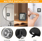 Houkiper Shower Clock Waterproof Bathroom Timer, Digital Shower Timer with Countdown, Suction Cup Clock, LCD Display, Temperature Gauge Wall Clock Touch Screen Waterproof Clock for Bathroom, Black