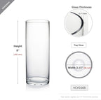 WGVI Quality Thick Clear Cylinder Glass Vases, 3" W x 8" H, Bud Vase Skinny Narrow Floral Bouquet Flower Container for Wedding Centerpieces Tabletop Home Accent Décor Brush Pen Holder, 1 Piece