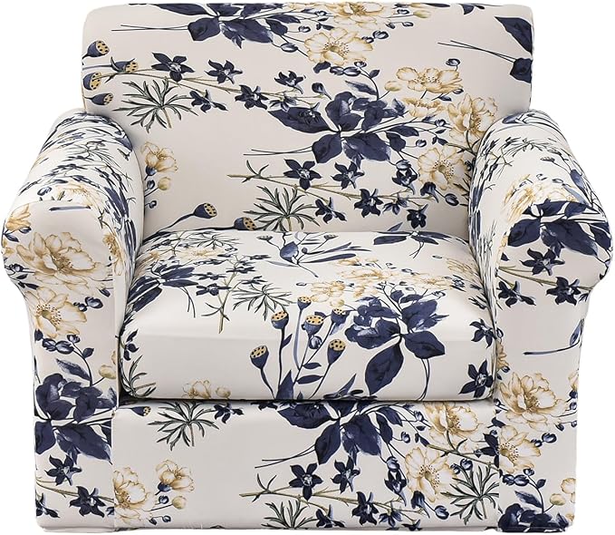 KRFOONN 2 Piece Chair Covers Printed Sofa Covers Couch Covers Washable Armchair Sofa Couch Slipcover Furniture Protector with Elastic Bottom for Living Room (Armchair, 27), Small