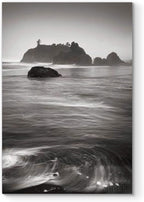 Renditions Gallery Canvas Nature Wall Art Modern Paintings Decorations Vintage Calm Ocean Rock Black & White Wall Hanging Scenic Artwork for Bedroom Dining Office Kitchen - 18"x27" LT06